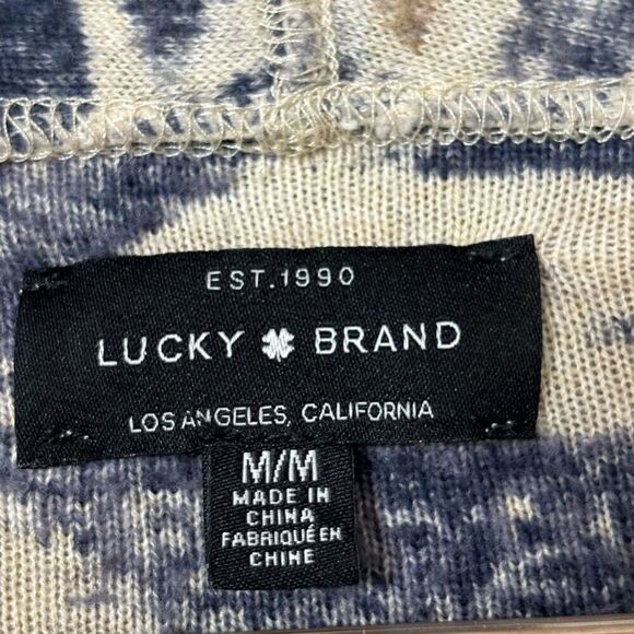 Lucky brand Aztec print fringed brushed knit cardigan M - Picture 4 of 12